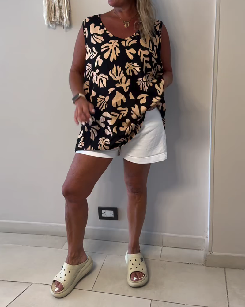 Tank Top Abstrakt Plantetrykk