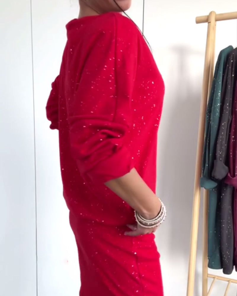 Kjole Rund Hals Fin Glitter Modisk