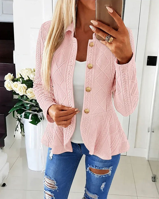 Jakke Knapp Casual Solid