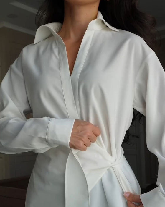 Bluse Enfarget Med Belte