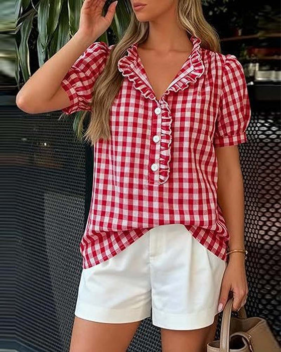 Bluse Rute Puff Kortermet