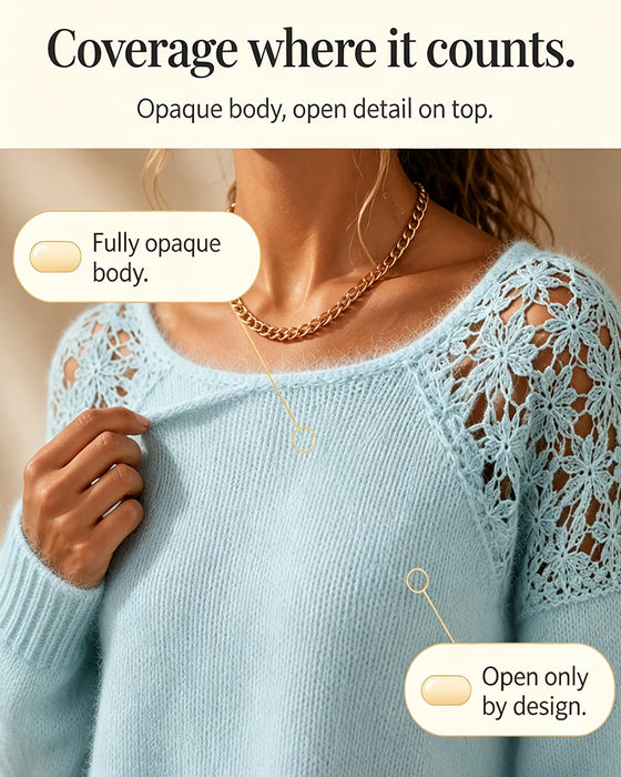 Pullover Med Utklipp Blonde Detalj Og Patchwork