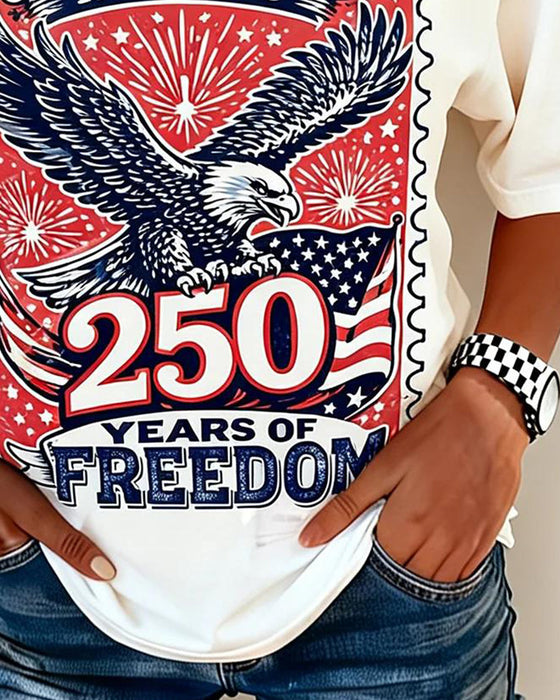 T-Skjorte Crew Neck Eagle Print