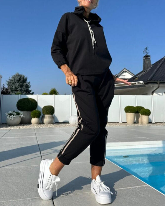 Kasual To - delssett Med Damenes Kapuzenhodeie Og Bukser