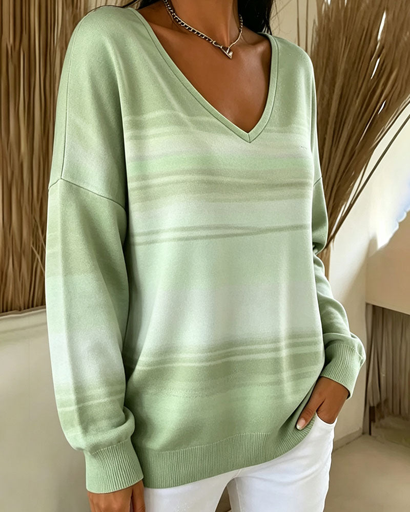 Sweatshirts V-Hals Lang Erme Ombre