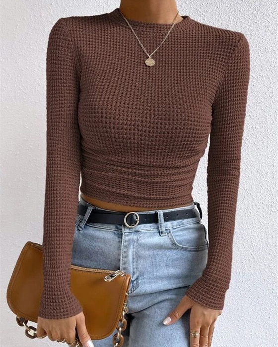 Topp Slim Fit Allsidig Lang Erme