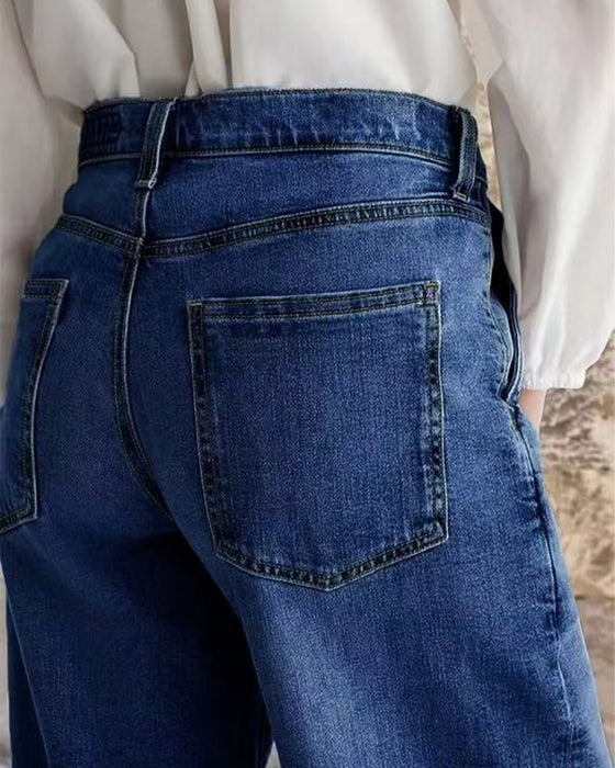 Jeans Multi-Knapp Vasket Løs