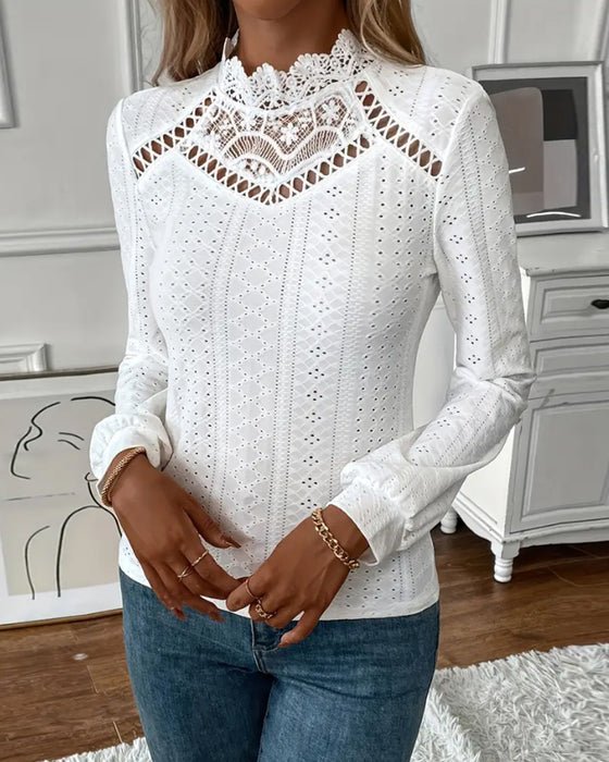 Topp Knipling Rund Hals Lang Erme