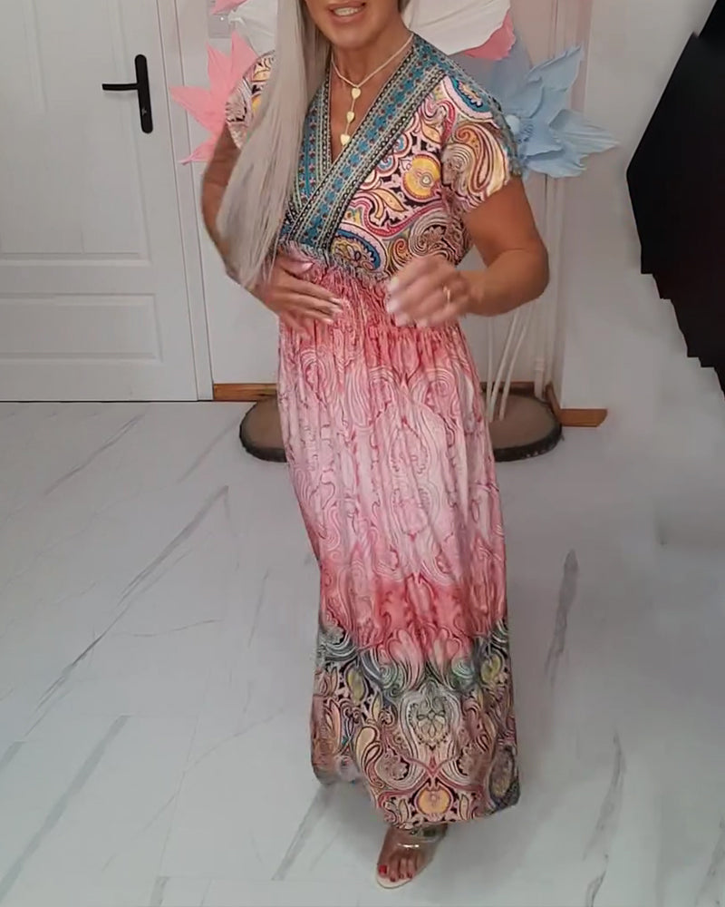 Kjole Bohemian V-hals Midjestram Ferie