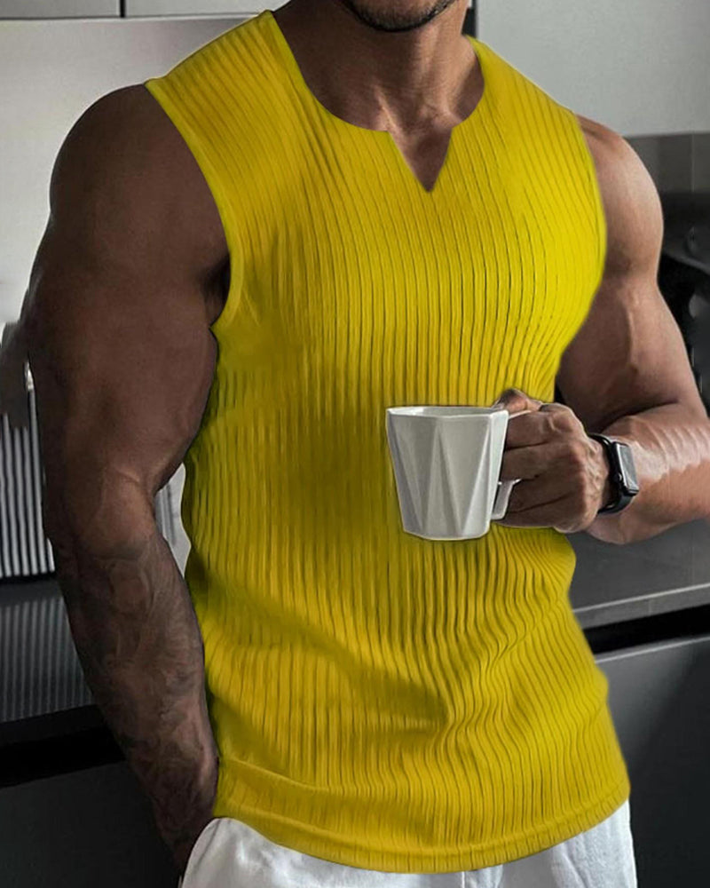 Herrer Tanktopp Ensfarget Sport Avslappnet
