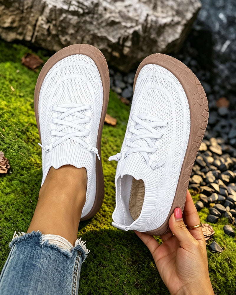 Flat Gå Sneakers Komfort