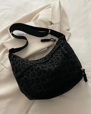 Veske Leopardskinnsmønster Semsket Skinn Dame