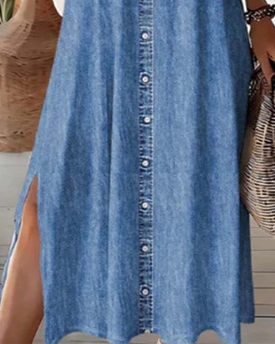 🌸 Casual Sommerkjole For Kvinner Med Knappestolpe – Avslappet Stil & Komfort For Hverdagsbruk 💐