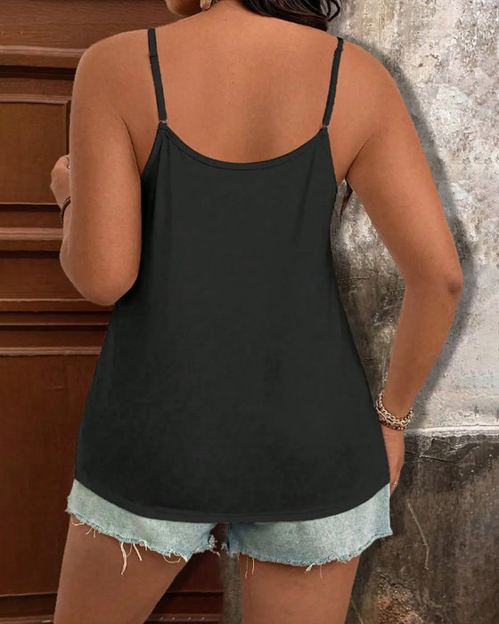 Cami Top Blonder Lappeteppe Dyp V-Hals Knyte