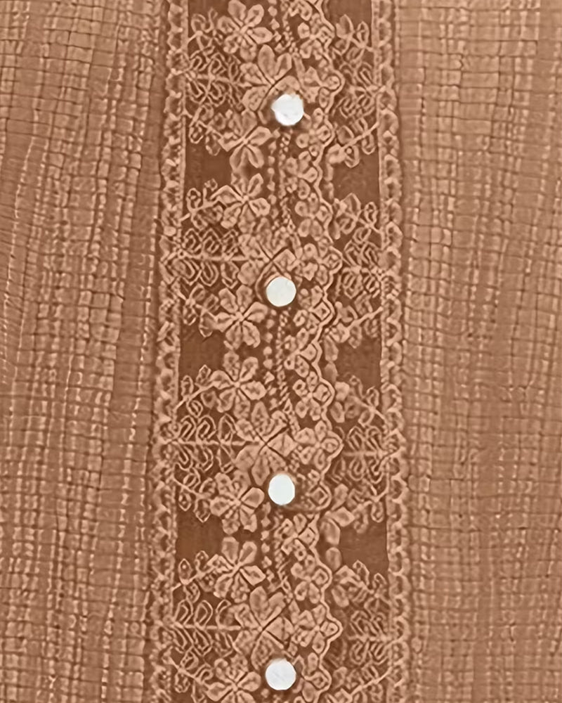 Bluse Blonde Lappeteppe V-Hals Puff Erme
