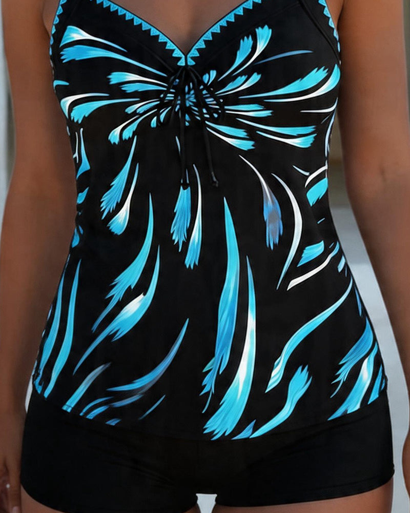 Tankini Fargeblokk Trykk Knyt