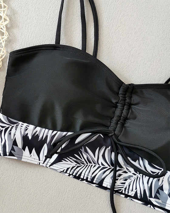 Bikini Høymidjet Boyleg Trykt