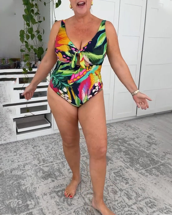 Én-delt Badedrakt Bladtrykk