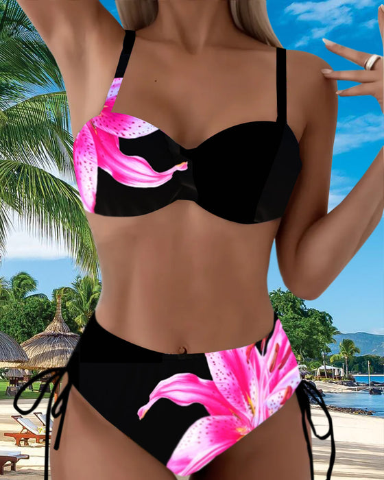 Bikini Triangel Knyting Blomsterprint
