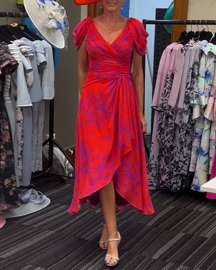 Plissert kjole med slits