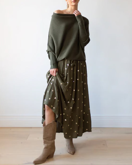 Innovativ Asymmetrisk Drapert Strikkevarer