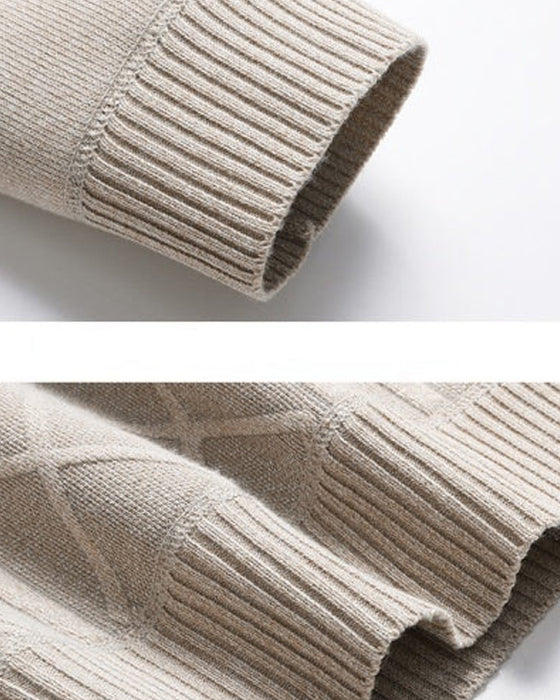 Genser MennS Vinter Fôret Med Fløyelsvarme Strikket