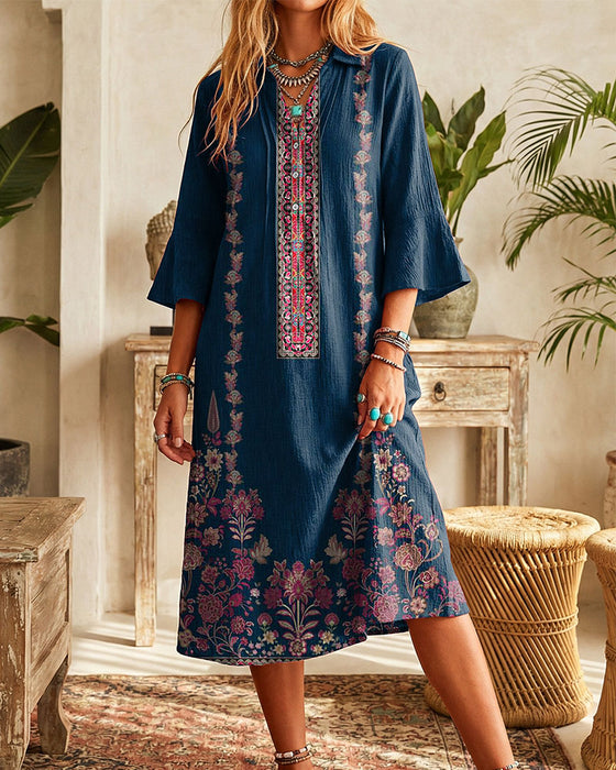 Kjole Utsvingt Erme Løs Retro