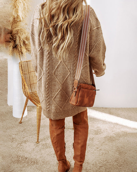 Genserkjole avslappet rund hals ensfarget