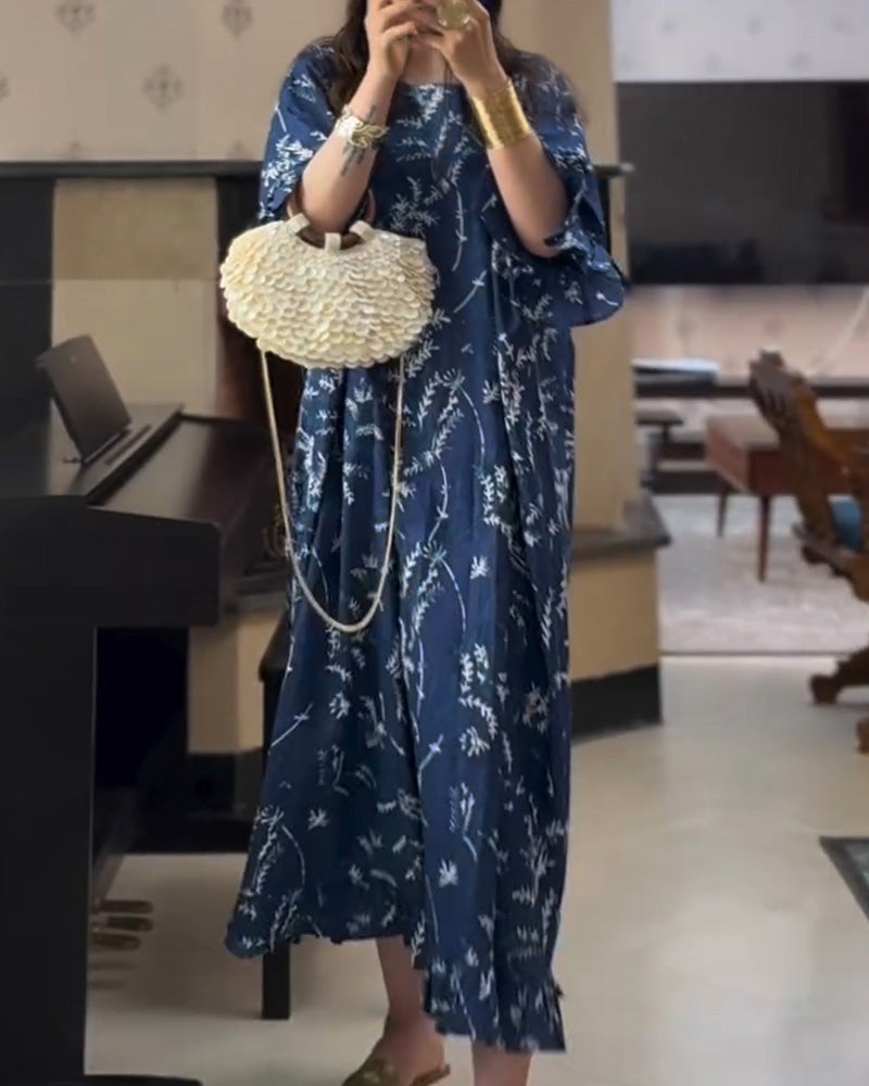 Kjole Enkel Trykt Lang