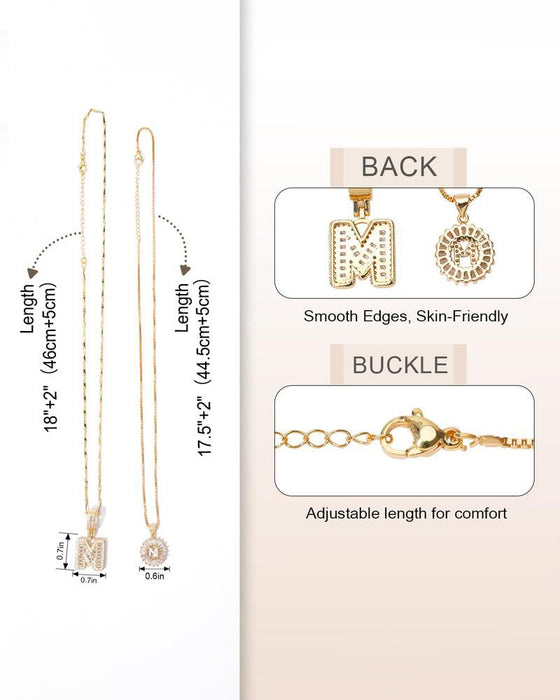 Halskjeder Initial Bokstav Anheng 2 Pakke