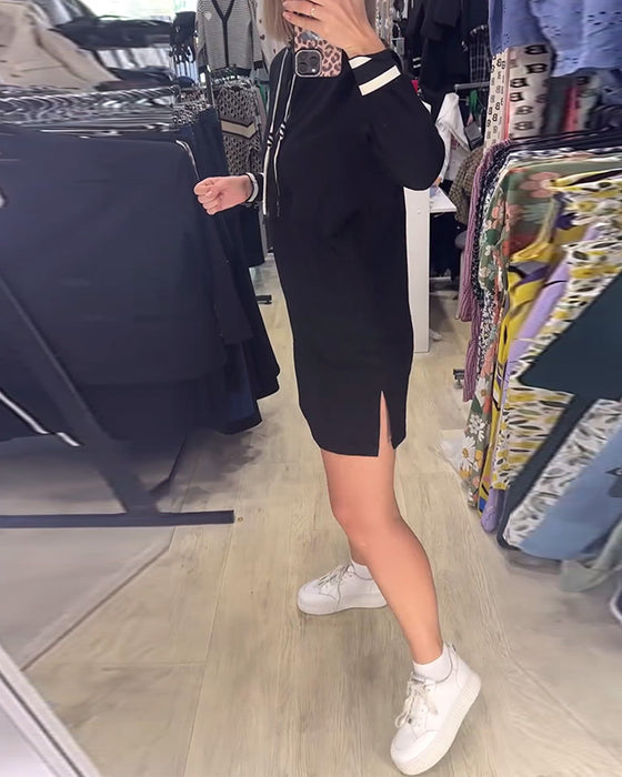 Uformell kjole med lange ermer med stående krage