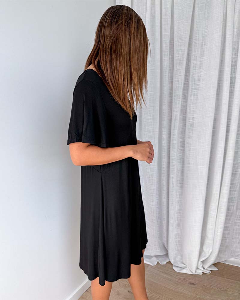 Kjole Knipling Søm V-Hals