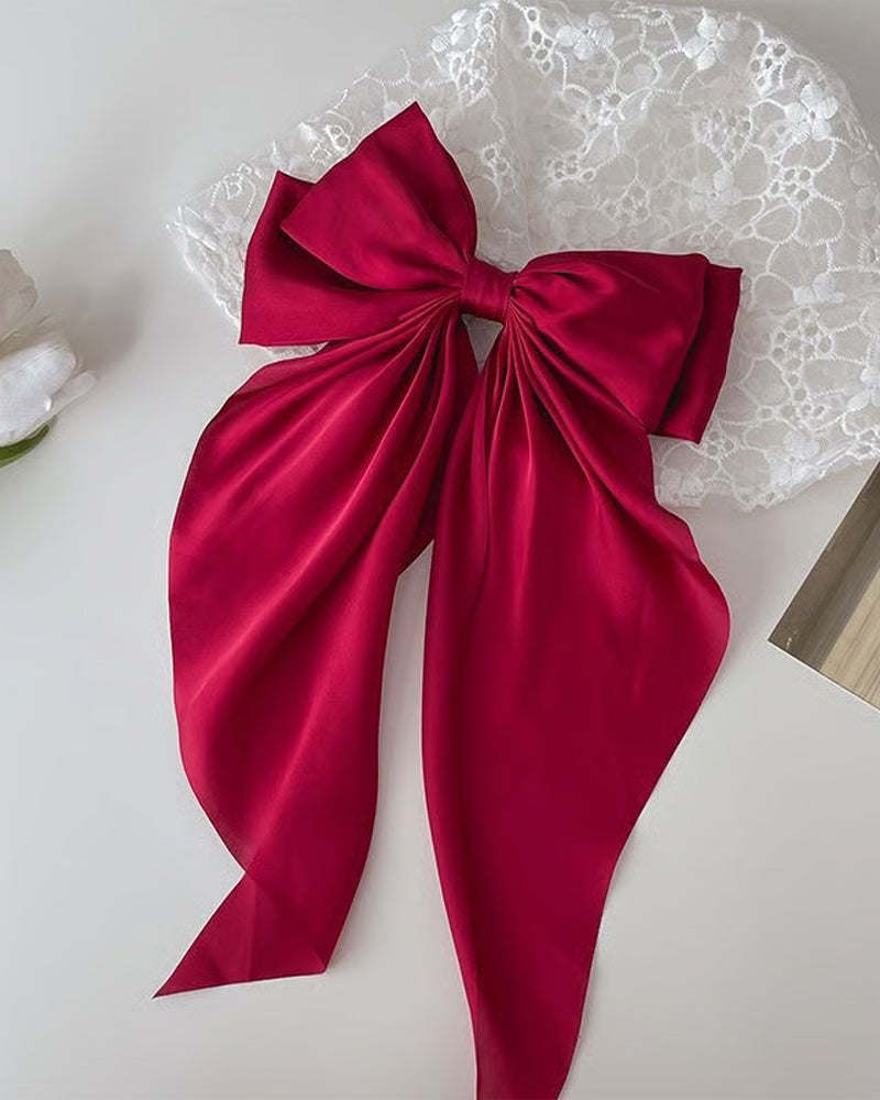 🔥 Stor Sløyfe Hårklemme For Kvinner – Bryllup & Hverdag Hestehale Accessory Med Lang Hale