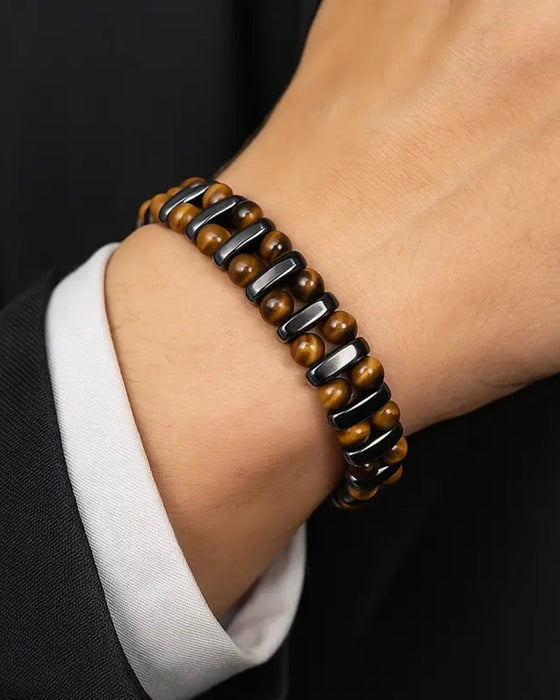 Naturlig Tigerøye Sten Armbånd