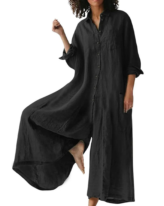 Jumpsuit Slag Løs Drapet Avslappnet