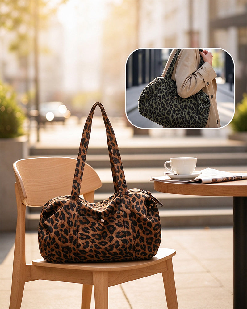 Veske Stor Kapasitet Leopard Trykk Tote