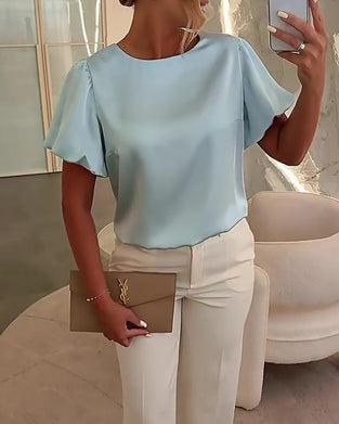 Bluser Satin Kortermet Drape