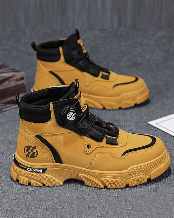 Sko Menns Utendørs Dreie Spenne Arbeid 🔄👞 – Vanntette 💦, Slipresistente 🚶‍♂️, Komfortable , Pustende 🌬️