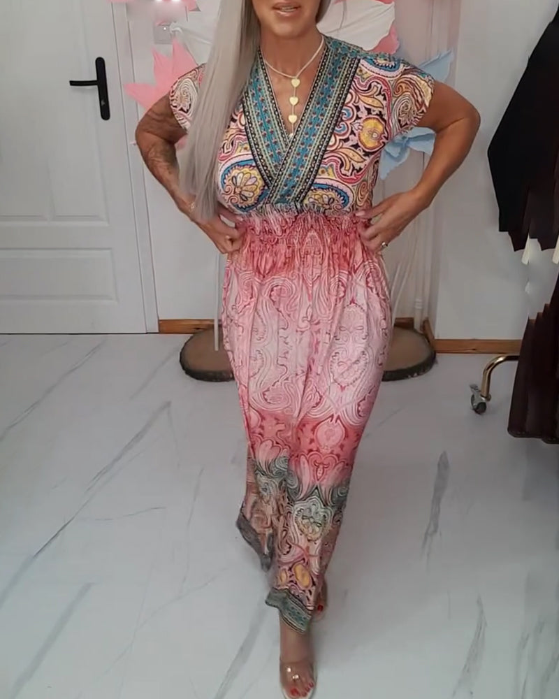 Kjole Bohemian V-hals Midjestram Ferie