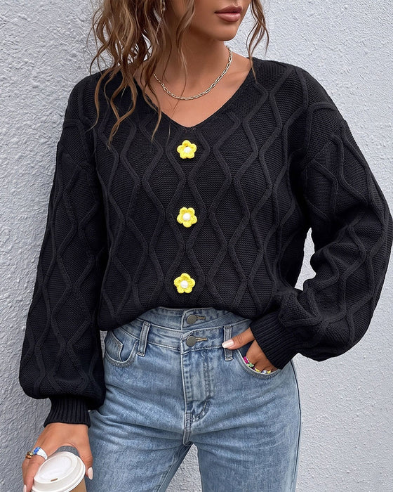 Pullover Lanterne Erme Argyle Mote Strikket