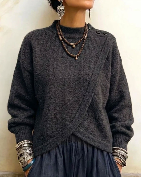 Genser Turtleneck Kryss Knappet