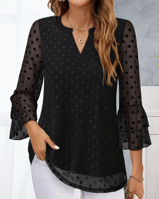 Bluse Med Polkadotter Elegant