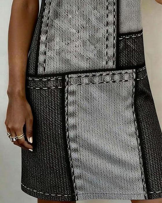 Kjole Retro Kortermet Rett