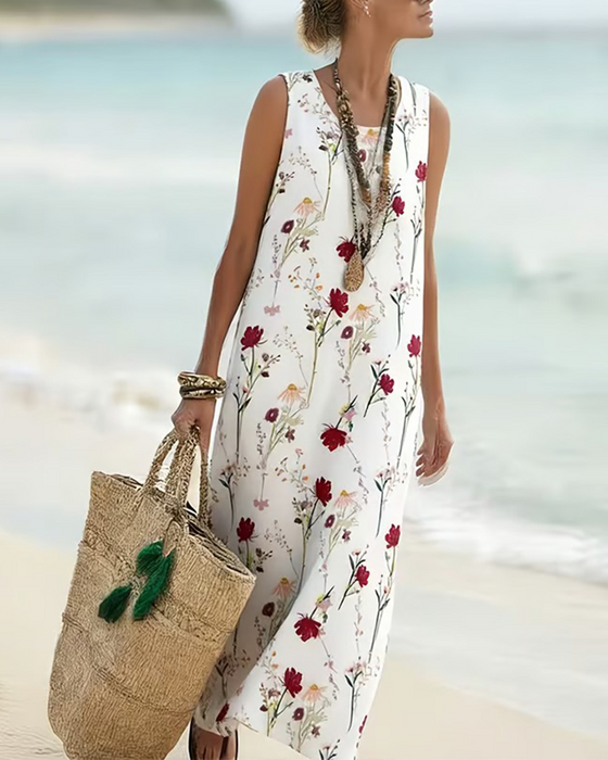 Kjole Trykt Ermeløs