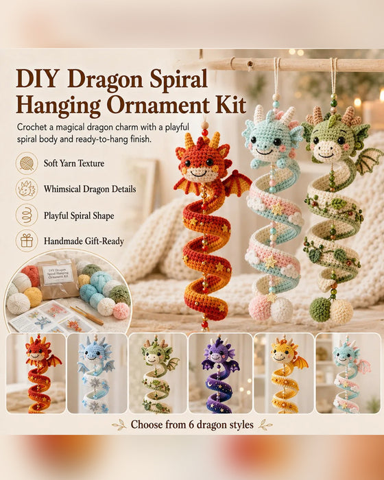 🐉 Nybegynnervennlig DIY-sett for et fortryllet drage-spiralhengende ornament | Komplett sett inkludert alle verktøy og en trinn-for-trinn-veiledning 💕
