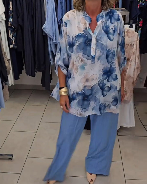 Bluse Akvarell Blomstret Casual