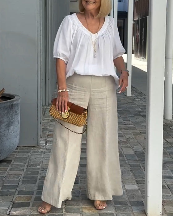 Set V-hals Casual Late Bukser