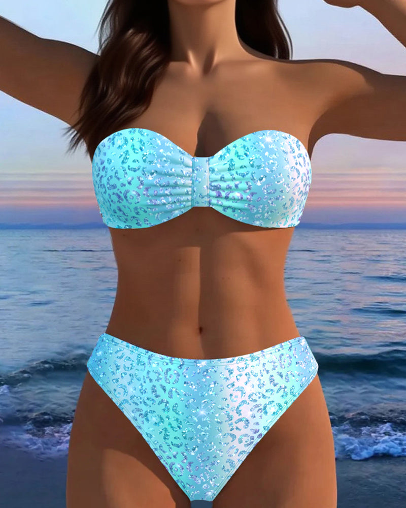 Bikini Leopardmønster Bandeau