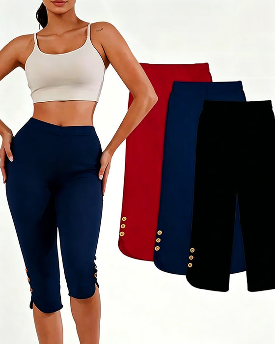 Leggings Ensfarget Slim-Fit Avkortet