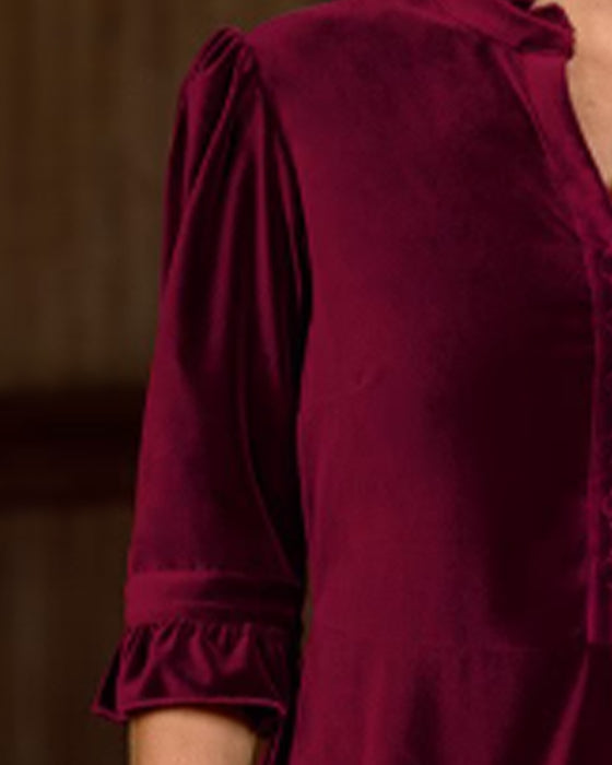 Kjole Rysjekrage Fløyel A-linje